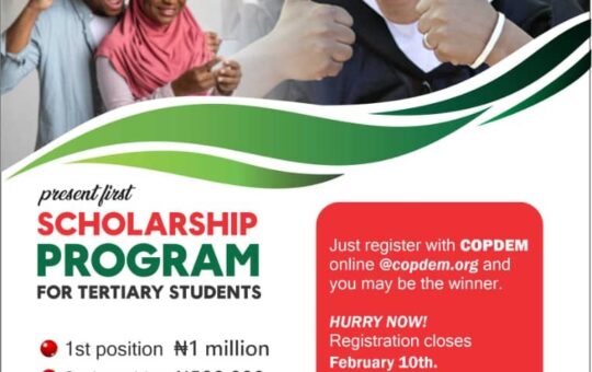 COPDEM Undergraduate Scholarship for Nigerian Students 2024